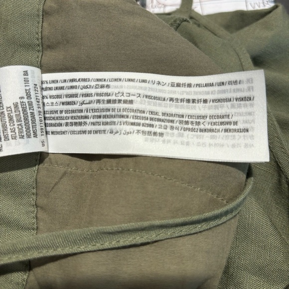 ABERCROMBRIE & FITCH Sz 4 Jumpsuit Linen Blend Wide Leg Cropped Zipper Lace Up - Picture 9 of 13